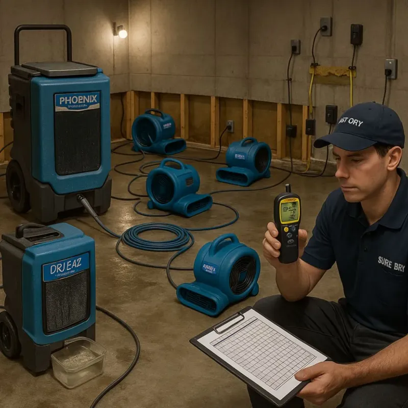 Structural Drying and Dehumidification process in Hendersonville, NC